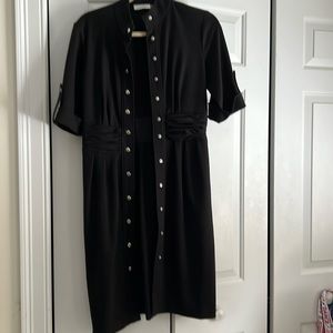 Elegant classy black dress with snap buttons